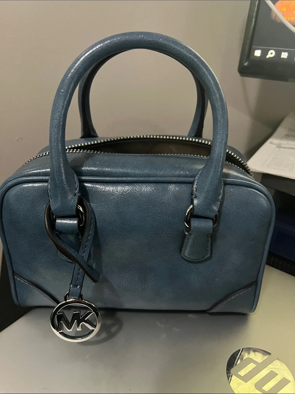 Michael Kors Teal Blue Dome Satchel